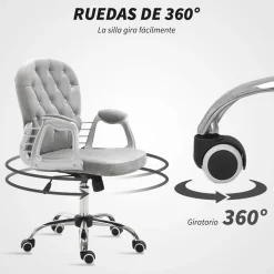 Silla de oficina Rebeca Vinsetto ajustable gris 93-103x59,5x60,5 cm