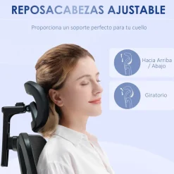 Silla de oficina Rider Vinsetto altura regulable negro 117-127x67x64 cm