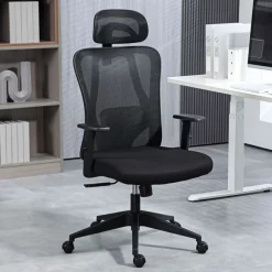 Silla de oficina Rider Vinsetto altura regulable negro 117-127x67x64 cm