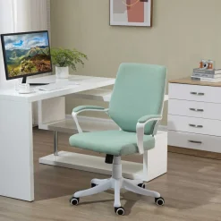 Silla de oficina Rima Vinsetto con reposabrazos verde 92-100x62x69 cm