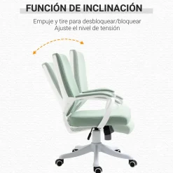 Silla de oficina Rima Vinsetto con reposabrazos verde 92-100x62x69 cm