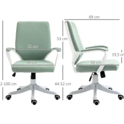 Silla de oficina Rima Vinsetto con reposabrazos verde 92-100x62x69 cm