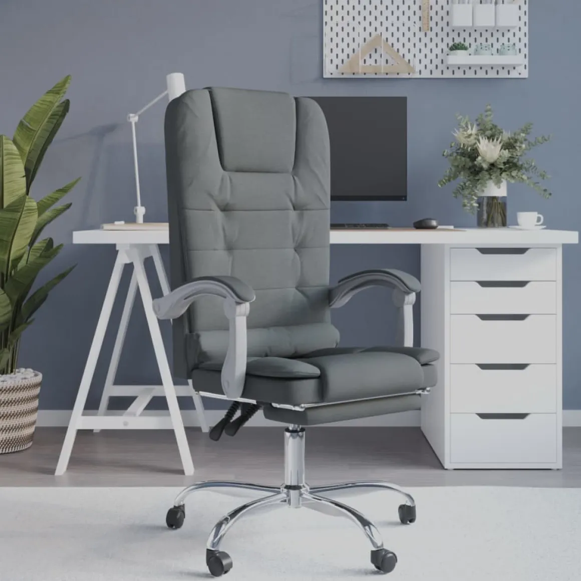 Silla de oficina Roca reclinable con altura ajustable 112,5-122x63x56 cm