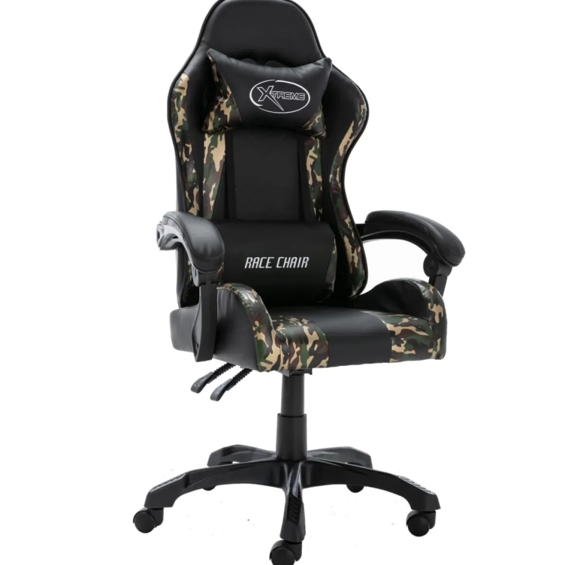 Silla de oficina Rocky altura regulable + cojines negro 117-125x68x56 cm