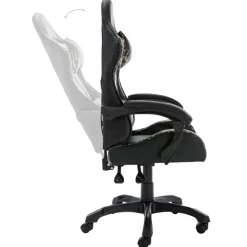 Silla de oficina Rocky altura regulable + cojines negro 117-125x68x56 cm