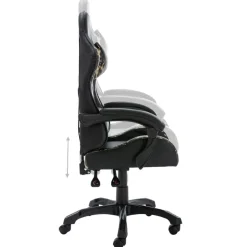 Silla de oficina Rocky altura regulable + cojines negro 117-125x68x56 cm