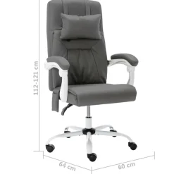 Silla de oficina Root función masaje reclinable 112-121x60x64 cm