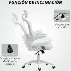 Silla de oficina Ryan Vinsetto soporte lumbar diseño basculante 112-120x62x64 cm