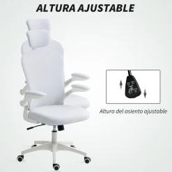 Silla de oficina Ryan Vinsetto soporte lumbar diseño basculante 112-120x62x64 cm