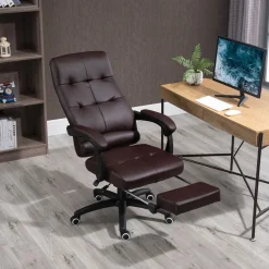 Silla de oficina Ryton Vinsetto reclinable con altura ajustable marrón 118-125x65x65 cm