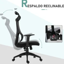 Silla de oficina Salu Vinsetto altura ajustable reclinable 120,9-128,9x64x61 cm