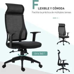 Silla de oficina Salu Vinsetto altura ajustable reclinable 120,9-128,9x64x61 cm