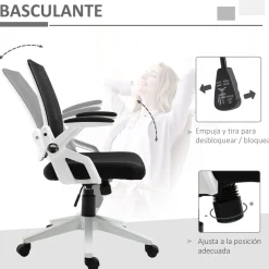 Silla de oficina Samdo Vinsetto con reposabrazos altura ajustable negro 94-104x61x61 cm