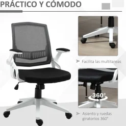 Silla de oficina Samdo Vinsetto con reposabrazos altura ajustable negro 94-104x61x61 cm