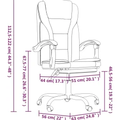 Silla de oficina Simos reclinable altura ajustable 112,5-122x63x56 cm
