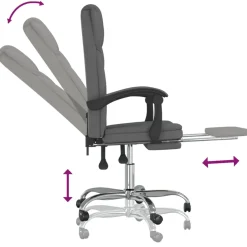 Silla de oficina Simos reclinable altura ajustable 112,5-122x63x56 cm