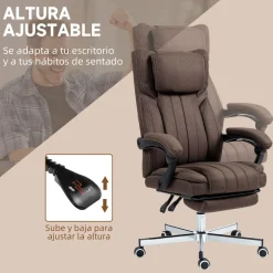 Silla de oficina Soft reclinable + 6 puntos de masaje + reposapiés retráctil 105-113x65x61 cm
