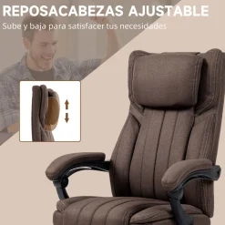 Silla de oficina Soft reclinable + 6 puntos de masaje + reposapiés retráctil 105-113x65x61 cm
