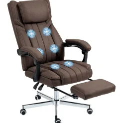 Silla de oficina Soft reclinable + 6 puntos de masaje + reposapiés retráctil 105-113x65x61 cm