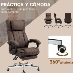 Silla de oficina Soft reclinable + 6 puntos de masaje + reposapiés retráctil 105-113x65x61 cm