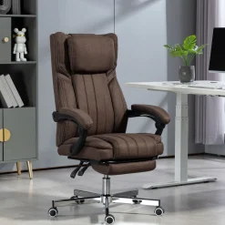 Silla de oficina Soft reclinable + 6 puntos de masaje + reposapiés retráctil 105-113x65x61 cm
