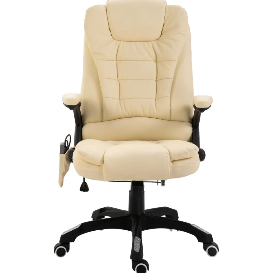 Silla de oficina Stanlow función masaje + calefacción crema 110-119x64x71 cm