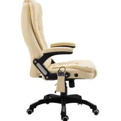 Silla de oficina Stanlow función masaje + calefacción crema 110-119x64x71 cm