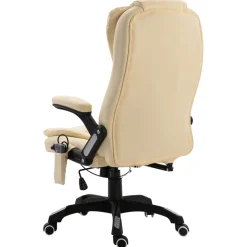 Silla de oficina Stanlow función masaje + calefacción crema 110-119x64x71 cm