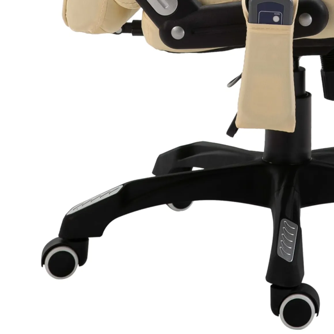Silla de oficina Stanlow función masaje + calefacción crema 110-119x64x71 cm