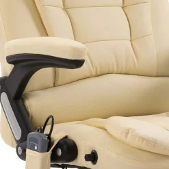 Silla de oficina Stanlow función masaje + calefacción crema 110-119x64x71 cm