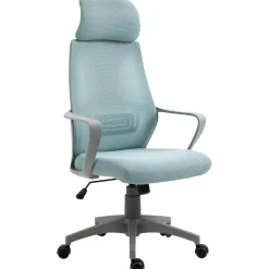 Silla de oficina Stowe Vinsetto ajustable en altura con ruedas azul 116-126x64x55 cm