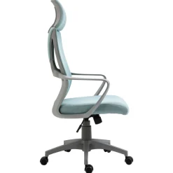 Silla de oficina Stowe Vinsetto ajustable en altura con ruedas azul 116-126x64x55 cm
