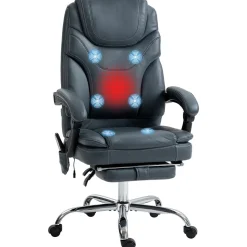 Silla de oficina Vic Vinsetto masaje vibratorio y calefacción lumbar gris 113-121x67x67 cm