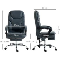 Silla de oficina Vic Vinsetto masaje vibratorio y calefacción lumbar gris 113-121x67x67 cm