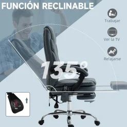 Silla de oficina Vic Vinsetto masaje vibratorio y calefacción lumbar gris 113-121x67x67 cm