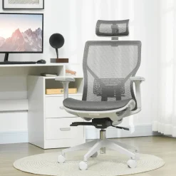 Silla de oficina Wark Vinsetto altura ajustable con reposacabezas 109-117x63x62 cm