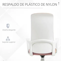 Silla de oficina Warton Vinsetto altura ajustable baculante rosa 110-119,5x62x56 cm
