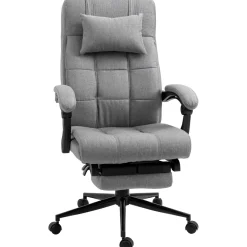 Silla de oficina Wono Vinsetto altura ajustable con reposapiés gris 112-120x66x76 cm