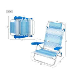 Silla de playa Aktive reclinable + reposabrazos