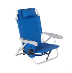 Silla de playa Aktive reclinable 5 posiciones + reposacabezas azul