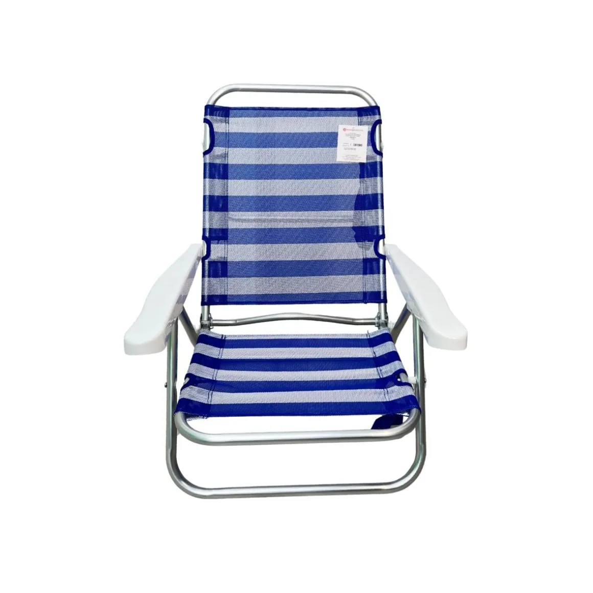 Silla de playa New Ariel reclinable con asas azul/blanco 81x66x62,5 cm