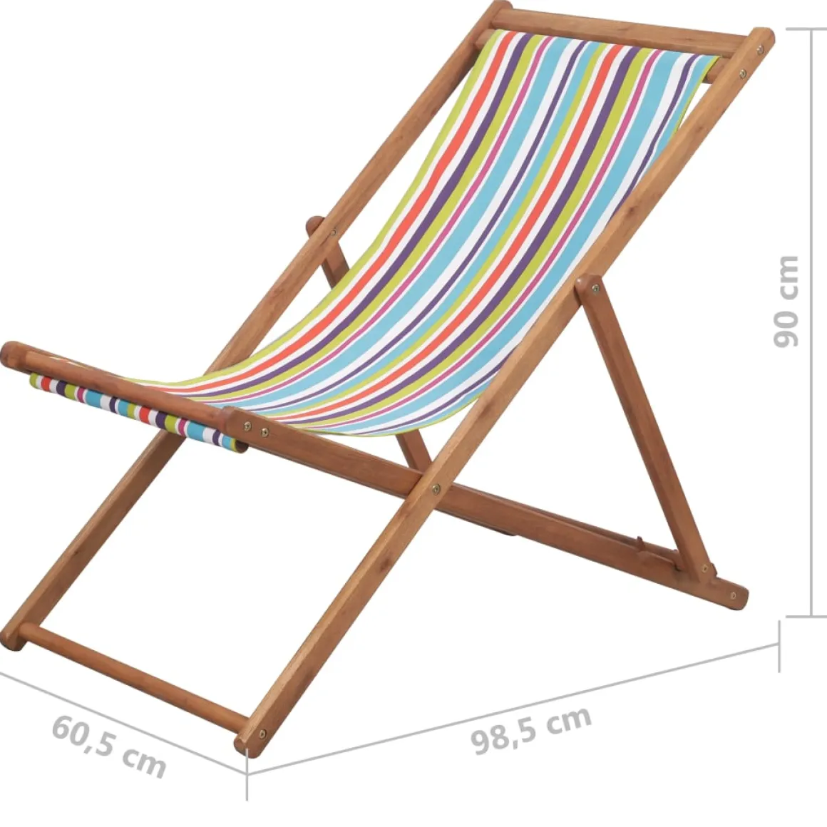 Silla de playa VidaXL plegable con respaldo reclinable 90x60,5x98,5 cm