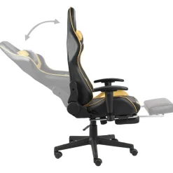 Silla gaming Elite altura ajustable con reposapiés 123-133x68x69 cm
