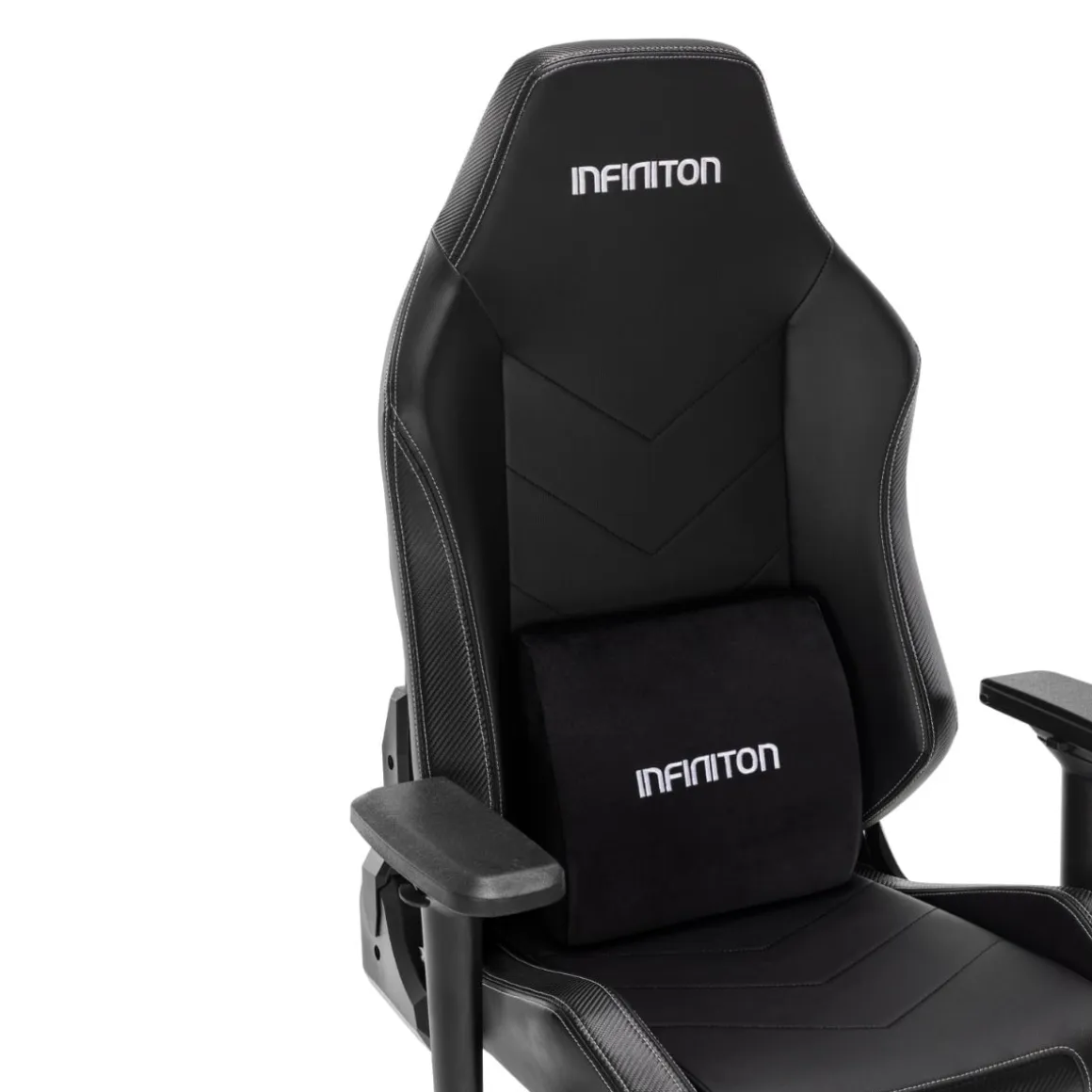 Silla gaming Infiniton GSEAT-MS reclinable 180º con cojín lumbar negro 131-141x75x48-58 cm