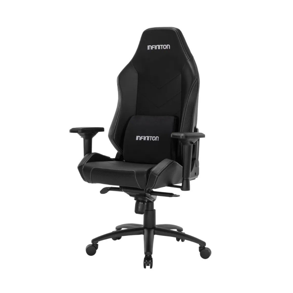 Silla gaming Infiniton GSEAT-MS reclinable 180º con cojín lumbar negro 131-141x75x48-58 cm
