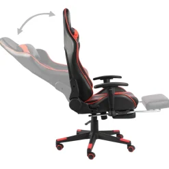Silla gaming Power con reposapiés inclinable 123-133x68x69 cm