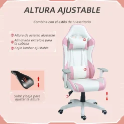 Silla gaming Powick Homcom altura ajustable 120-128x67x60 cm