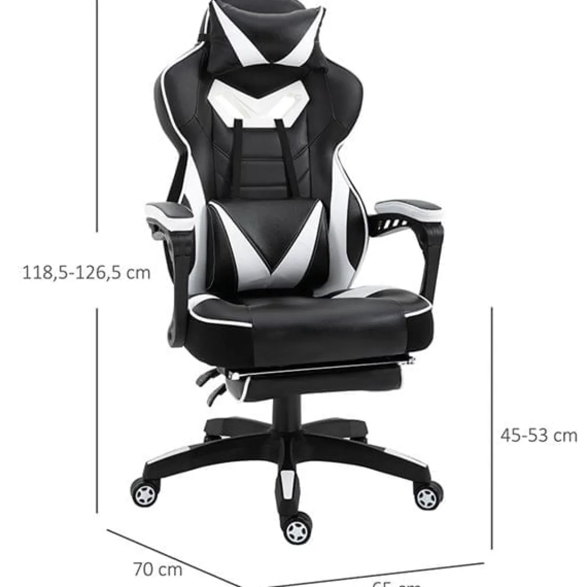 Silla gaming regulable con reposapiés