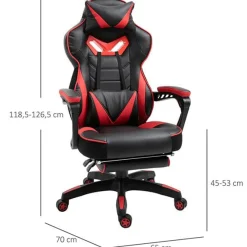 Silla gaming regulable con reposapiés