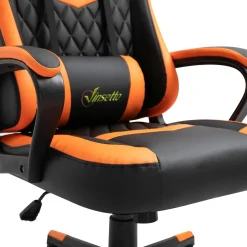 Silla gaming Vade Vinsetto altura regulable con reposacabzas negro/naranja 121-129x61x70 cm
